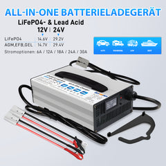 Bitwatt 12V/24V All in One LiFePO4 & AGM Ladegerät, 6A–30A Einstellbar