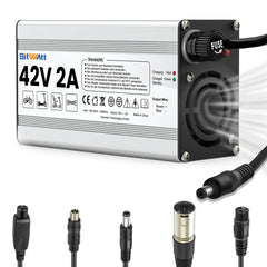 Bitwatt 42V 2A E-Bike Ladegerät – Schnellladegerät für 36V Lithium-Ionen Akku, Elektrofahrrad & E-Scooter Netzteil mit LED Anzeige