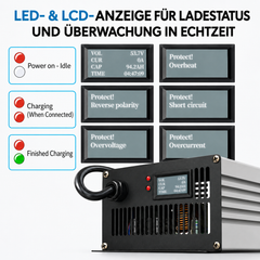 58.4 V 20 A LiFePO4 Ladegerät für 48 V (51.2 V) Lithium-Eisenphosphat-Batterien