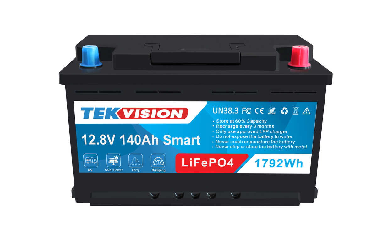 Tekvision LiFePo4 12V 140Ah Lithium Batterie Bluetooth