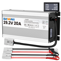Bitwatt LiFePO4 ladegerät 24V 20A 29,2V Lithium Batterie ladegerät batterieladegerät mit LCD