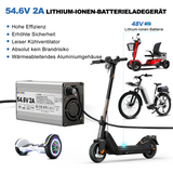Bitwatt 54,6V 2A E-Bike Ladegerät – Ladegerät für 42V Lithium-Ionen Akku, Universal Elektrofahrrad & E-Scooter Schnellladegerät mit Schutzfunktionen