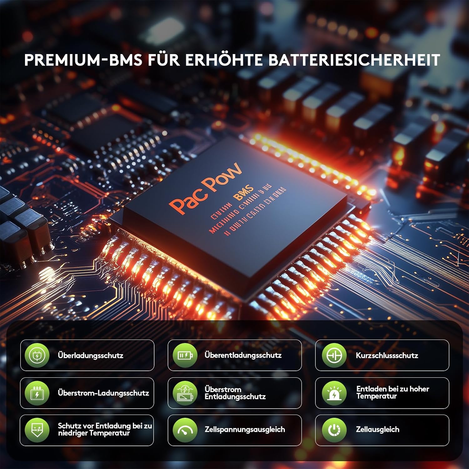 Pacpow LiFeP04 12V 300Ah Lithium Batterie BluetotohSolarbatterie 19% MwSt