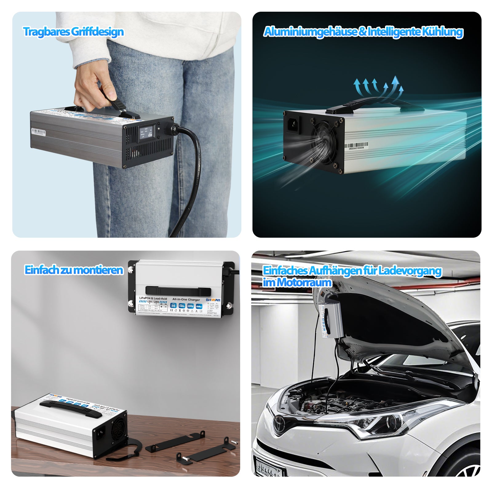 Bitwatt 12V/24V All in One LiFePO4 & AGM Ladegerät, 6A–30A Einstellbar