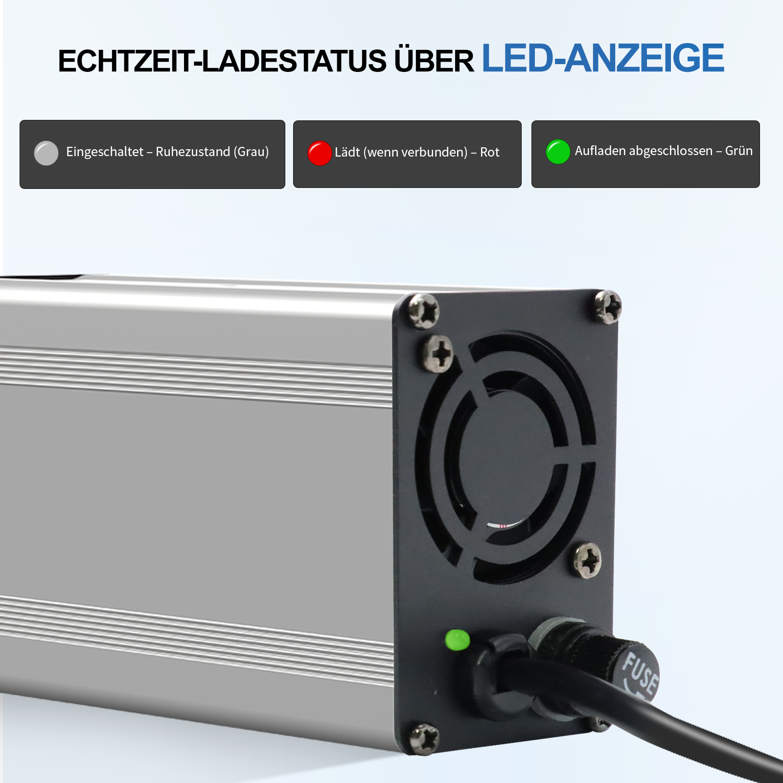 Bitwatt 54,6V 2A E-Bike Ladegerät – Ladegerät für 42V Lithium-Ionen Akku, Universal Elektrofahrrad & E-Scooter Schnellladegerät mit Schutzfunktionen