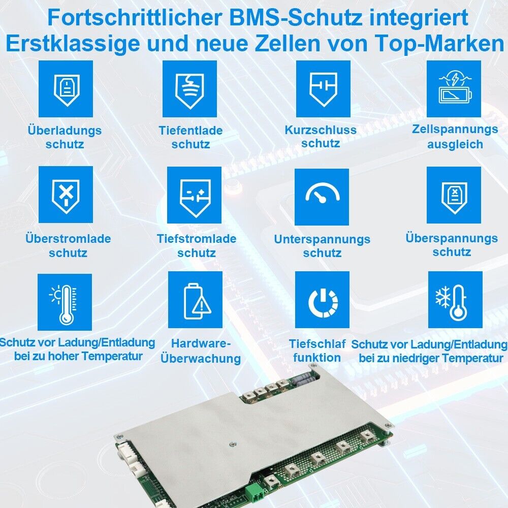 12V 100Ah Smart Lithium Batterie 0% MwSt.(0% MwSt. gem. § 12 Abs. 3 UStG*,Privatkunden in Deutschland und Österreich)